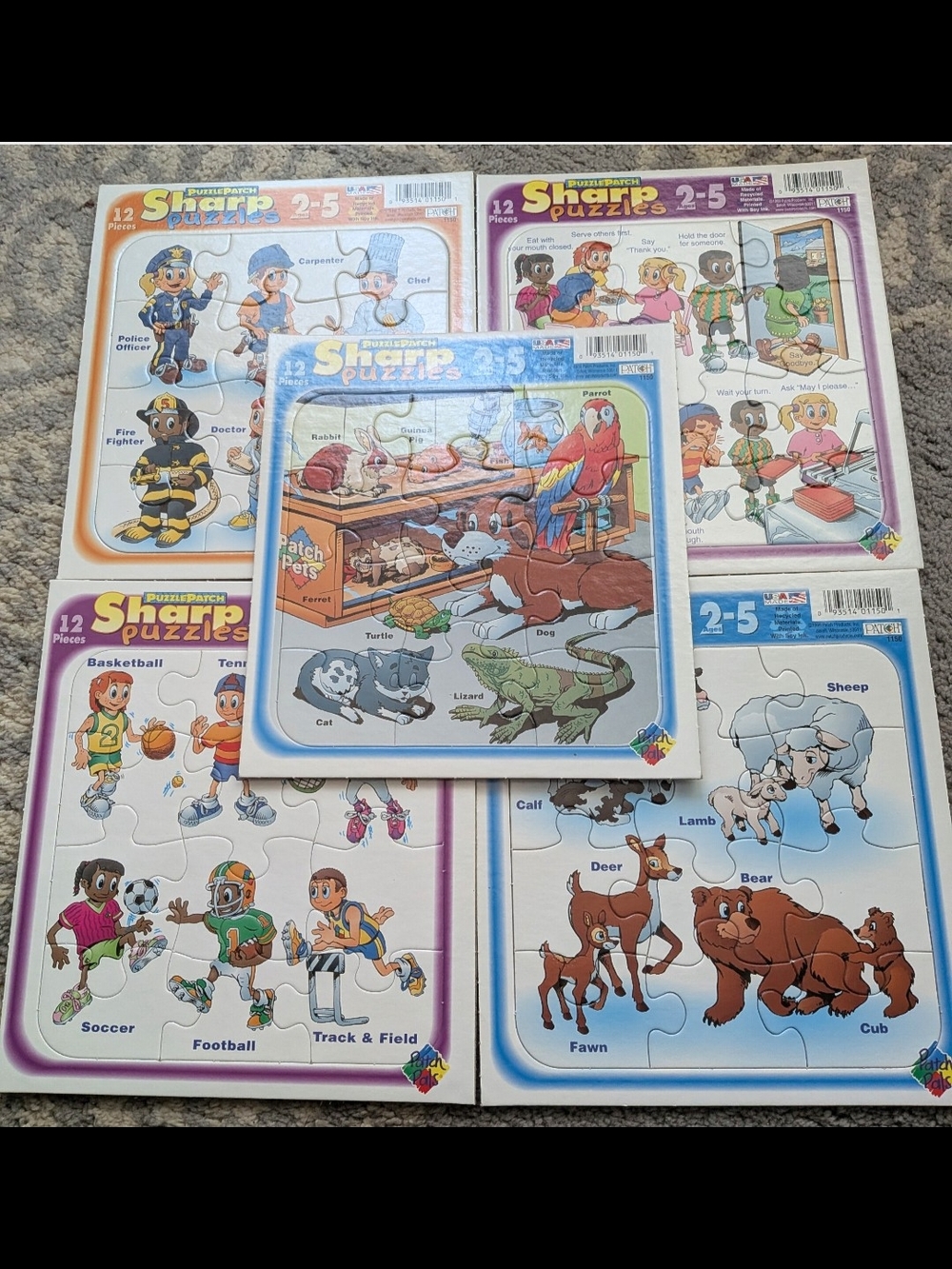 Puzzle Patch Sharp Puzzles Lot Of 5